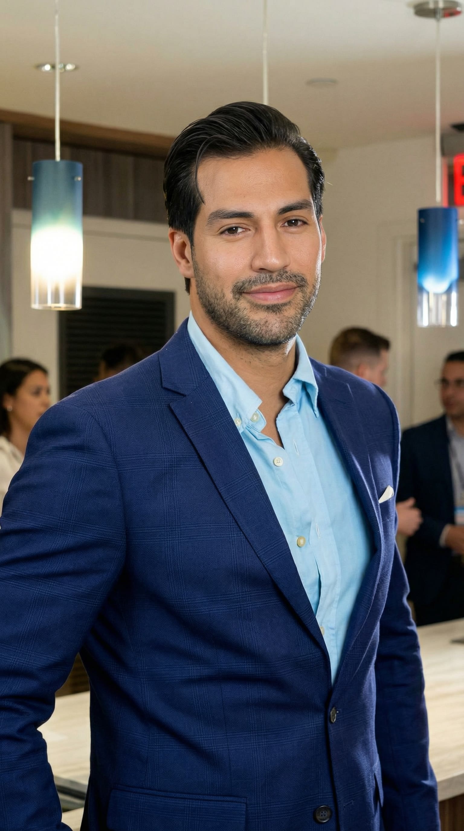 Co-Founder Roberto Martinez wearing wearing a blue suit and smiling for a portrait photo.